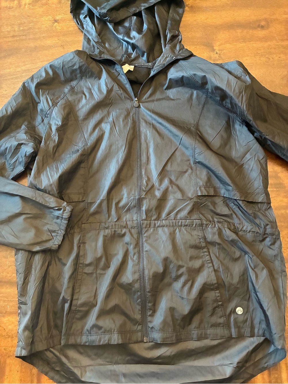 Apana Rain Jacket Women’s Large Black Hooded Lightweight